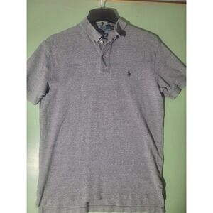 Polo Ralph Lauren Polo Shirt Mens M Gray Excellent Short Sleeve Pique Cotton